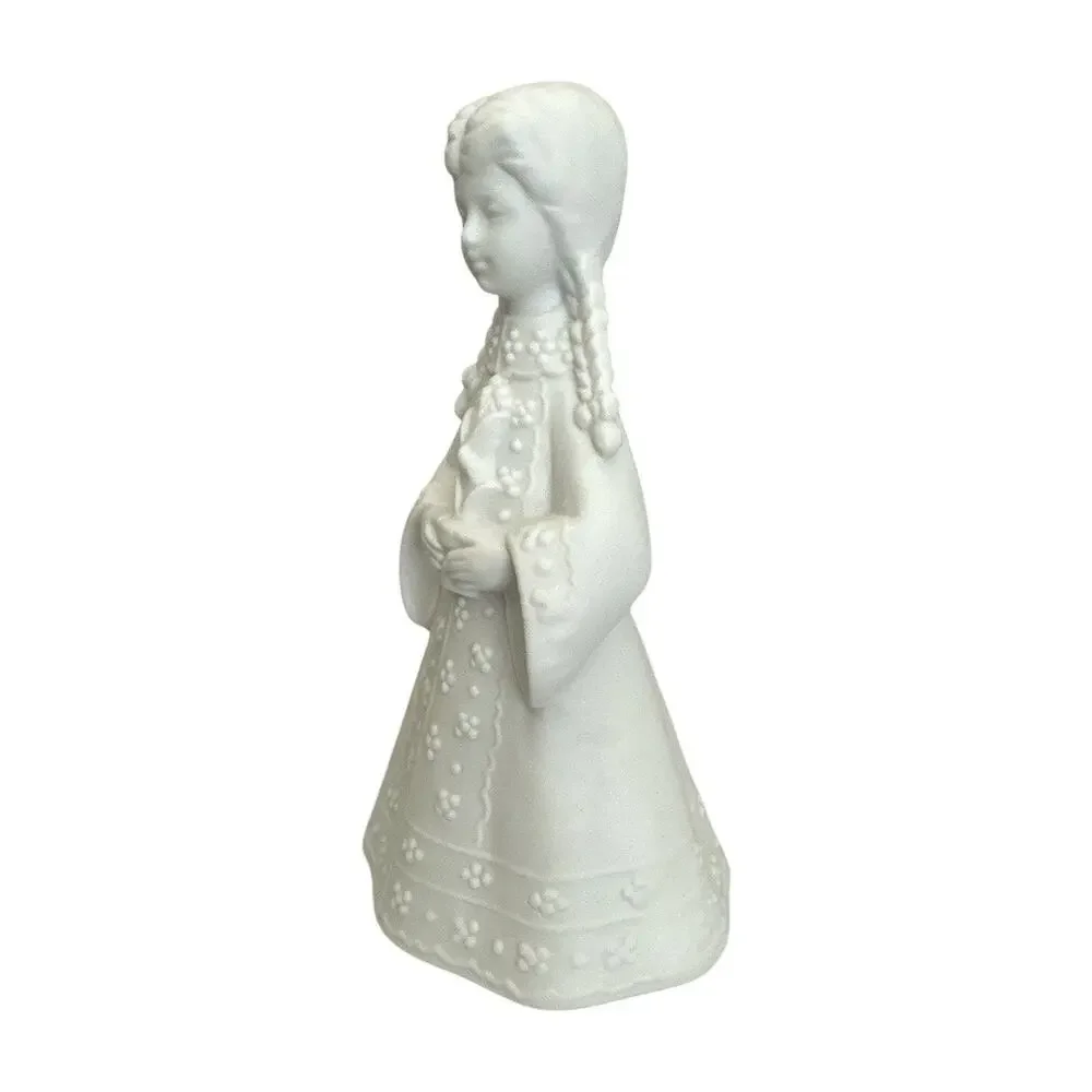 Delicate Bisque Porcelain AES Japan Choir Girl Bell 5”